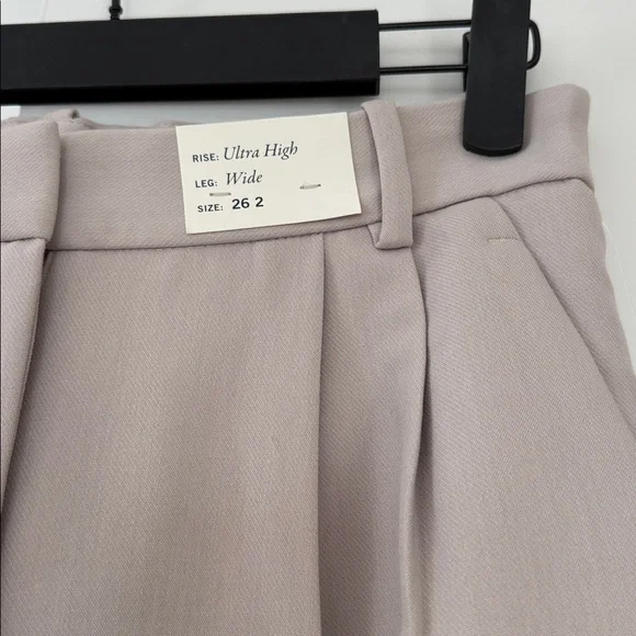 Abercrombie & Fitch Sloane Ultra High Rise Wide Leg Pants Light Taupe 26 - Picture 4 of 7
